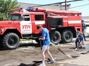 Гимназисты приняли участие в конкурсе дружин юных пожарных Кировского района