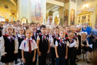 Педагоги, гимназисты и их родители приняли участие в Божественной литургии и молебне на начало учебного года